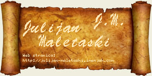 Julijan Maletaški vizit kartica